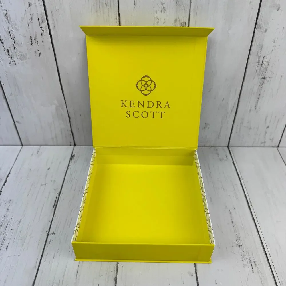 Kendra Scott Yellow Gift Box with Bow and Jewelry Dust Bag Present